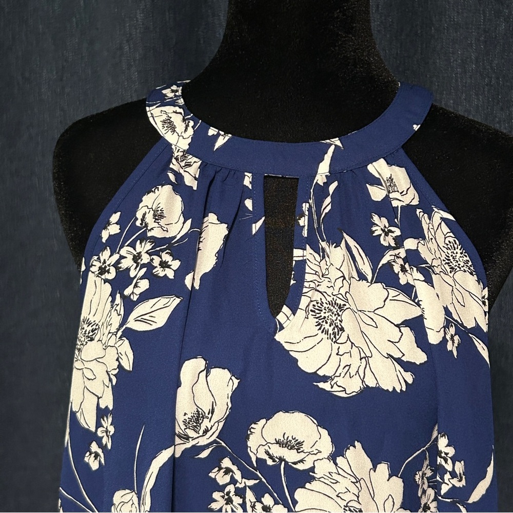 Papermoon Blue and White Halter Blouse